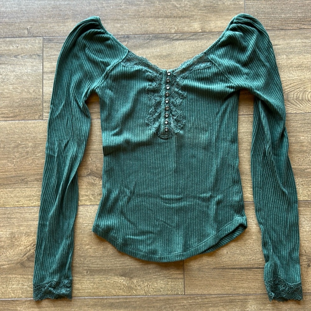 Free people ribbed long sleeve henley
